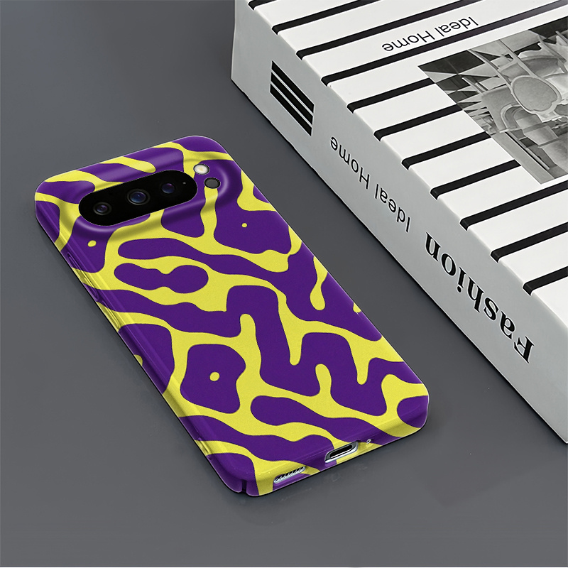 TEMU Phone Case: Purple Yellow Contrast Leopard Print Trendy Style Phone Case Suitable For Google Pixel