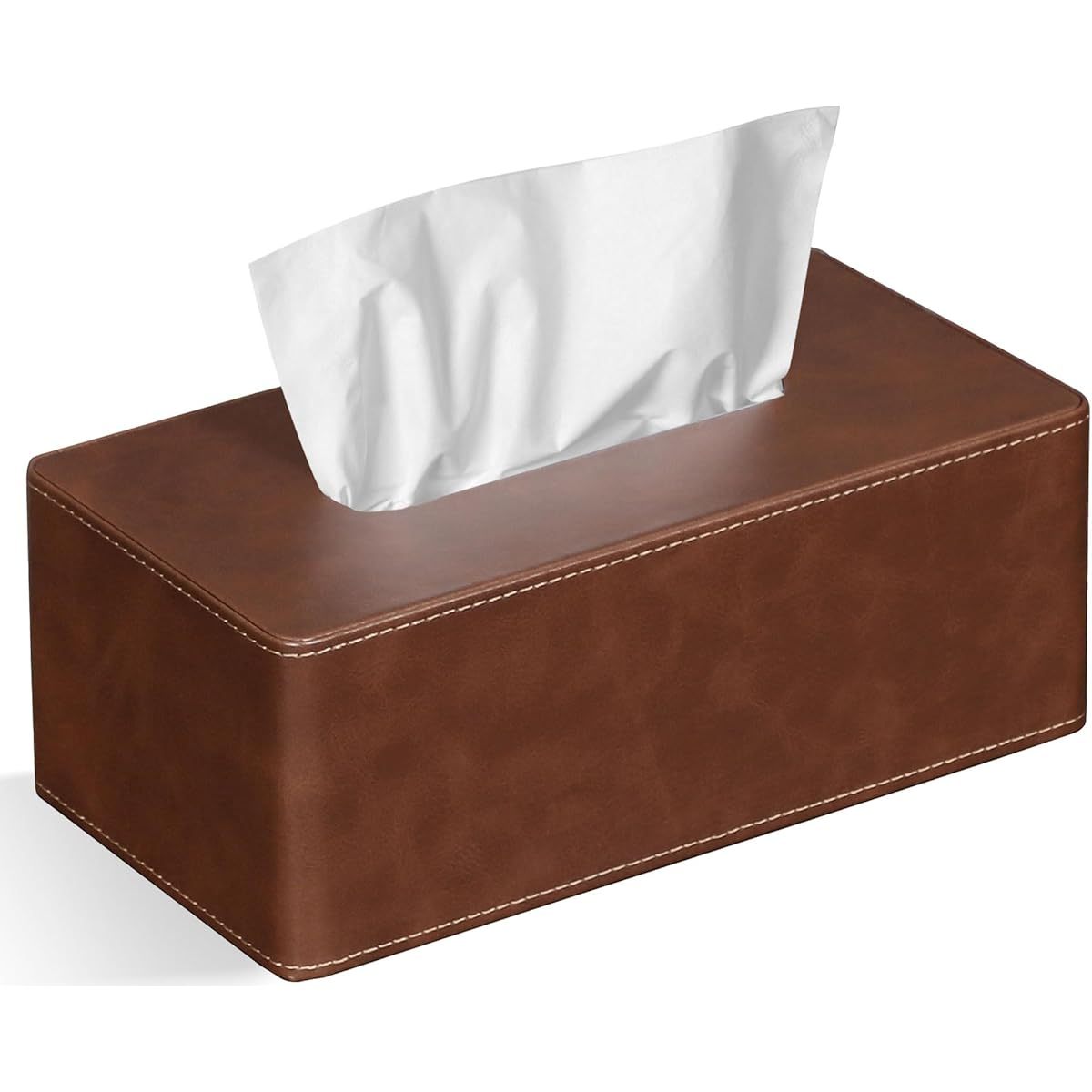 modern tissue box cover elegant bathroom living room decor fits standard facial tissues organizer dispenser holder for   office brown vanity accessory   smooth texture functional decor interior designers Product details 8