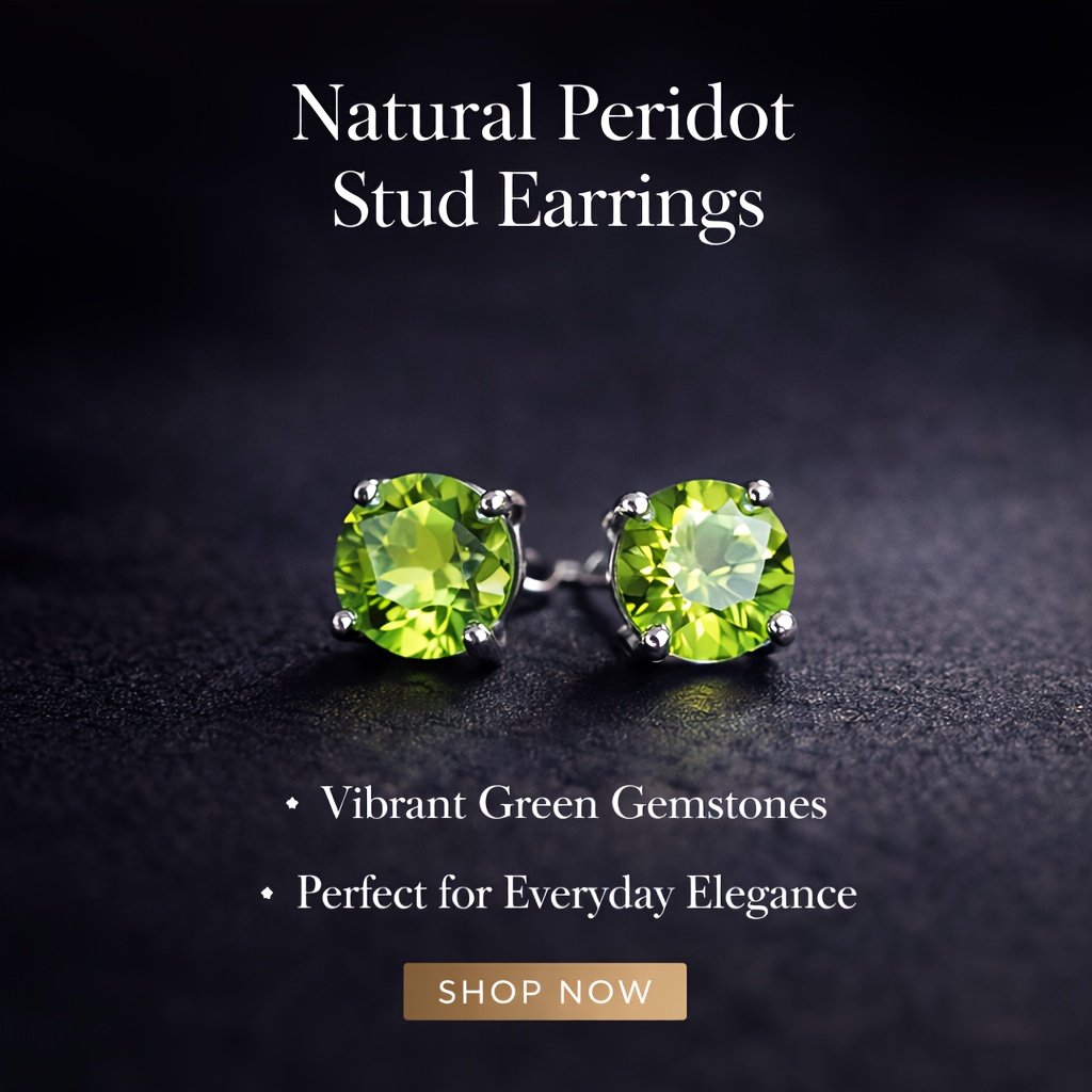 TEMU 925 Silver Natural Peridot Earrings, Featuring An Elegant And , Suitable For Women, Perfect For Casual Attire, Parties, And Special Occasions,