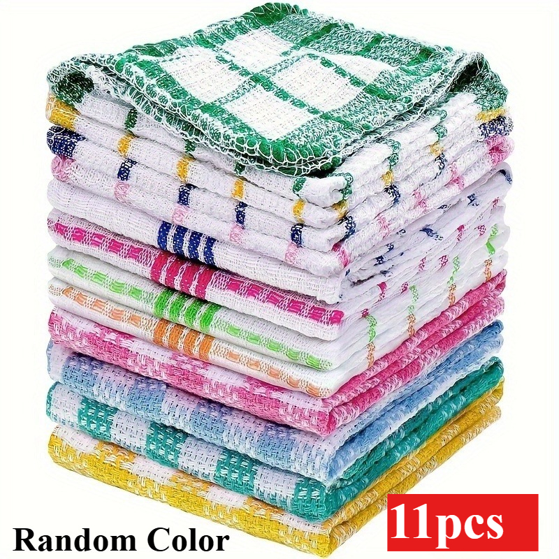 TEMU [Torchons à Séchage Rapide] Lot de 11 pièces de torchons à séchage rapide absorbants à motif sur le thème , couleurs aléatoires | Chiffons