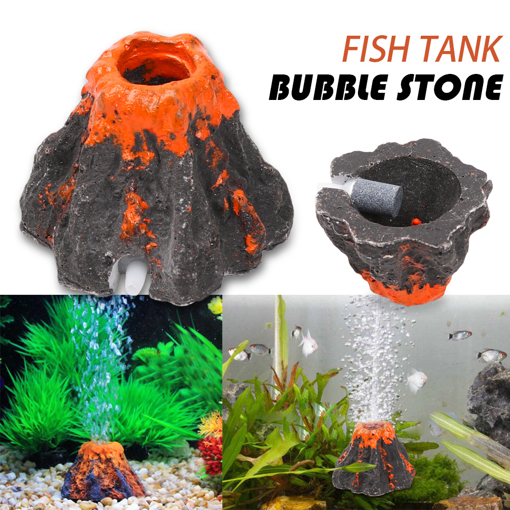 Volcano Shape Air Bubble Stone - Aquarium Oxygen Decor For Fish Tanks, Ornament