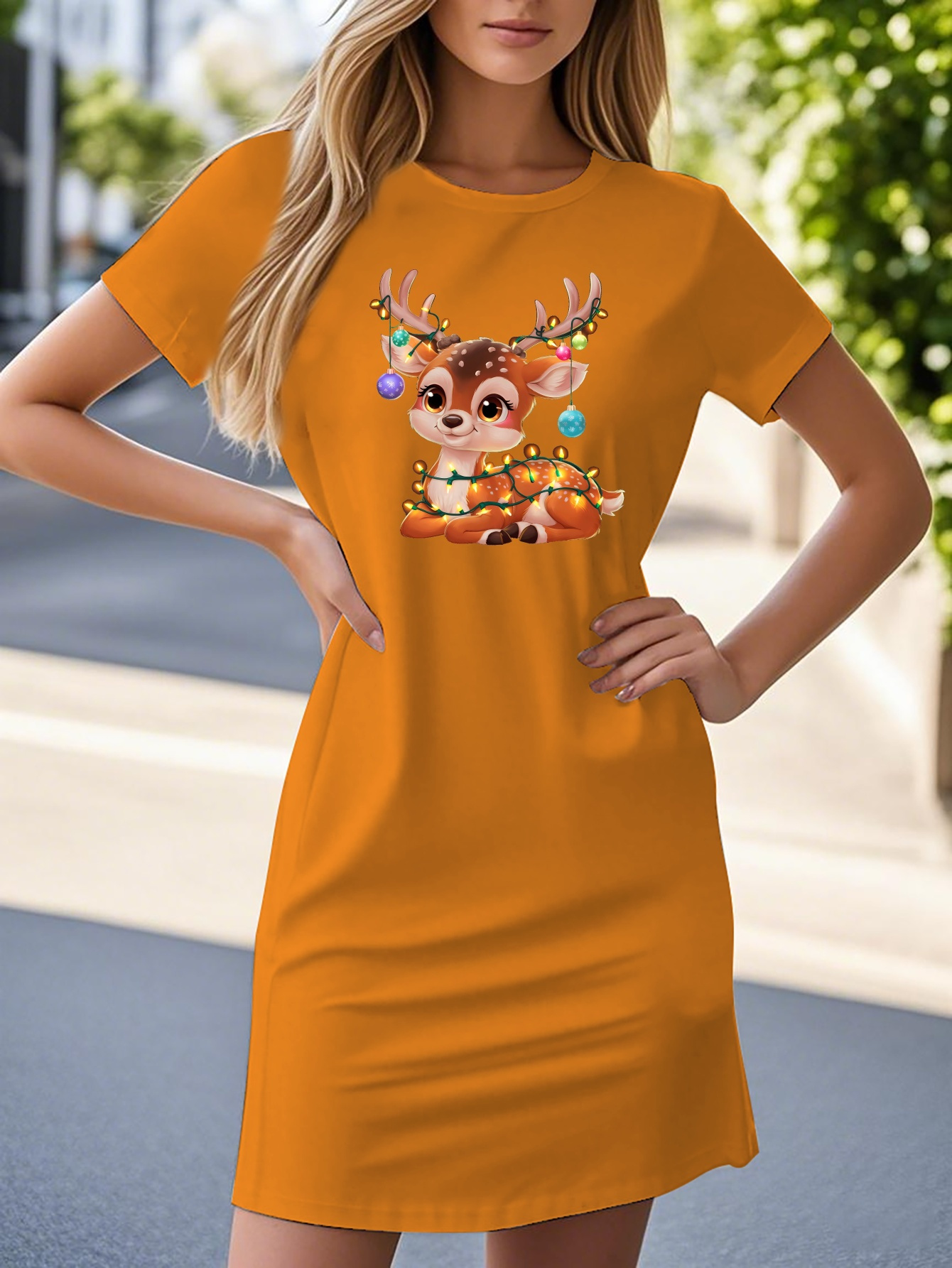 womens christmas print dress australia european american cross border christmas print dress v neck