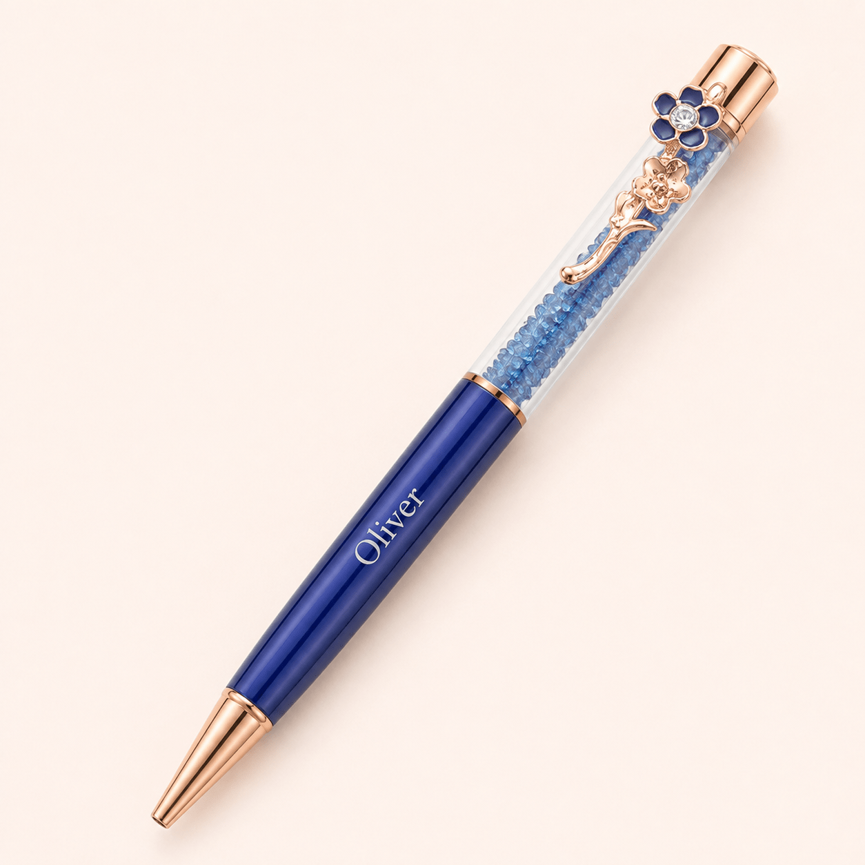 TEMU [custom Engraved Pen] 12 Colors Available Custom Carved Clip-on Pen | Metal Rotating Rod, Rhinestone Embellishment, Student And Holiday