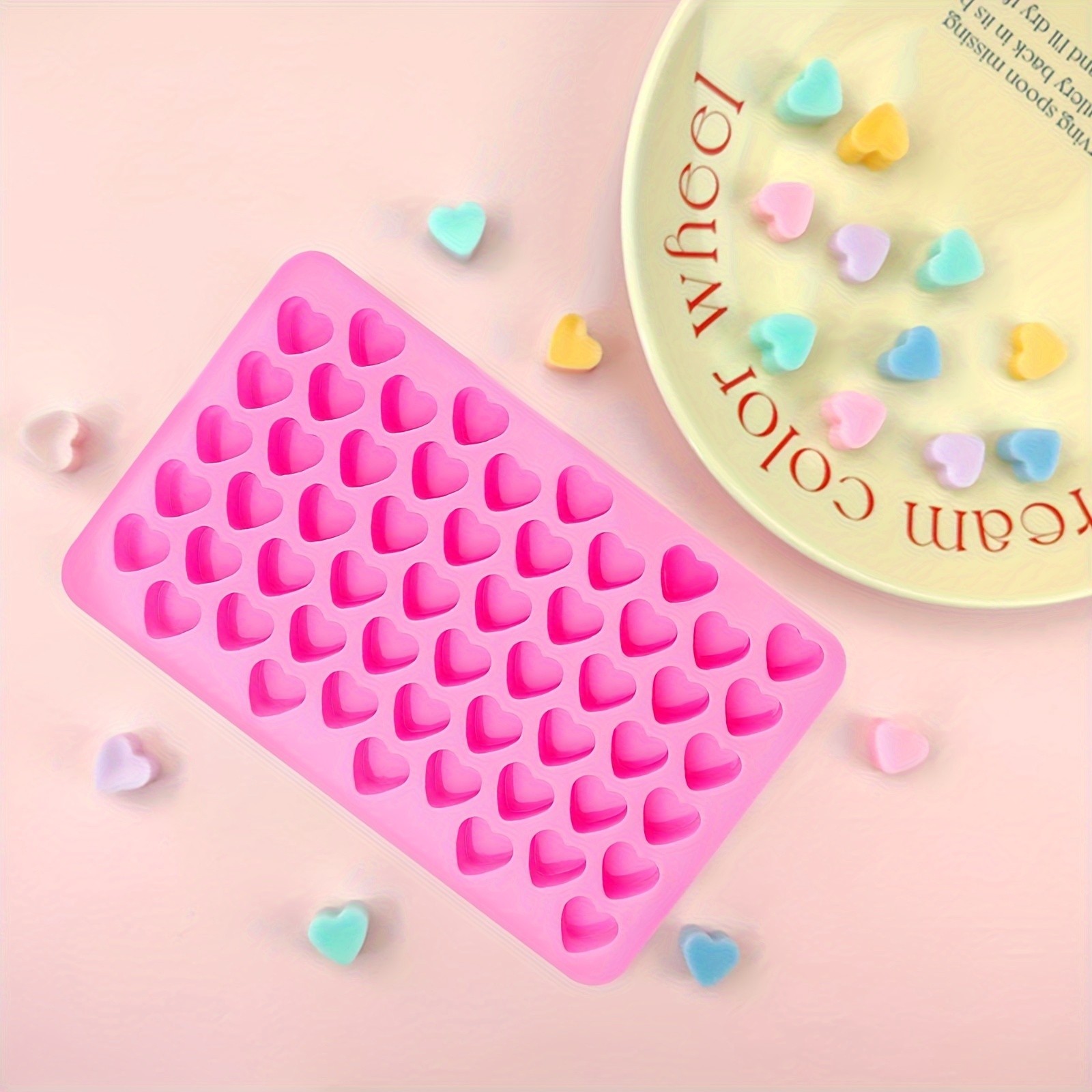 TEMU Roze Hartvormige Siliconen Mal, Multifunctioneel 3D Knutselgereedschap, Geschikt voor Zeep, Geurkaarsen, Gips, Polymeer Klei en - Ideaal voor