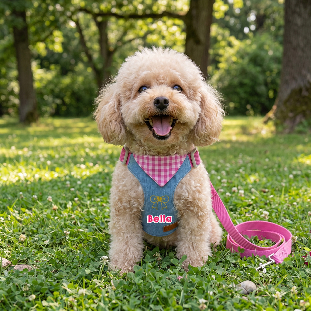 Personalized Custom Pet Harness and Leash Set