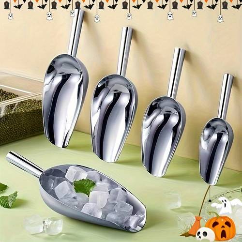 3 stuks dikke roestvrijstalen ijsschep, multifunctionele metalen schep voor hondenvoer, kattenvoer, yoghurtblokjes, granen, meel, voedsel, thee, popcorn, , , rijst - stevig en ontwerp voor barfeest bruiloft huishoudelijk gebruik keukengerei constructie zware belasting materiaal hoogwaardige metaalbewerking serveerslepel thuisgebruikt