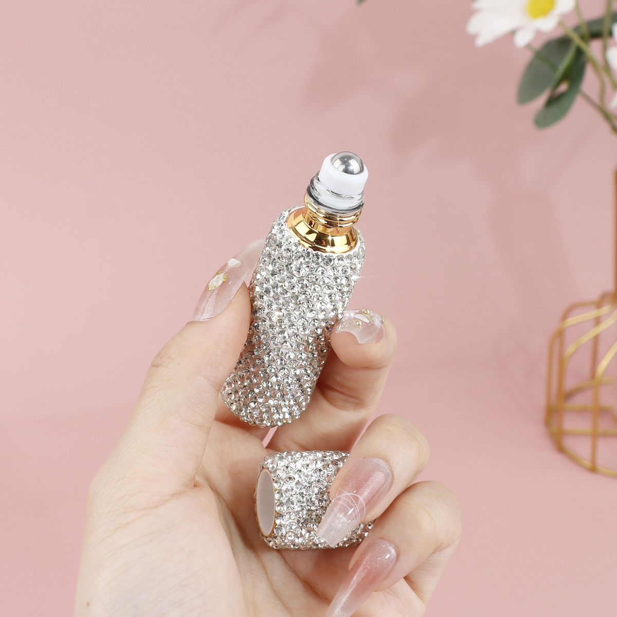 

10ml Essential Oil Roller Bottle With Crystal Glass - Travel-friendly Stainless Steel Roller Ball And Refillable Cap For Perfumes, Aromatherapy, And Body Oils.