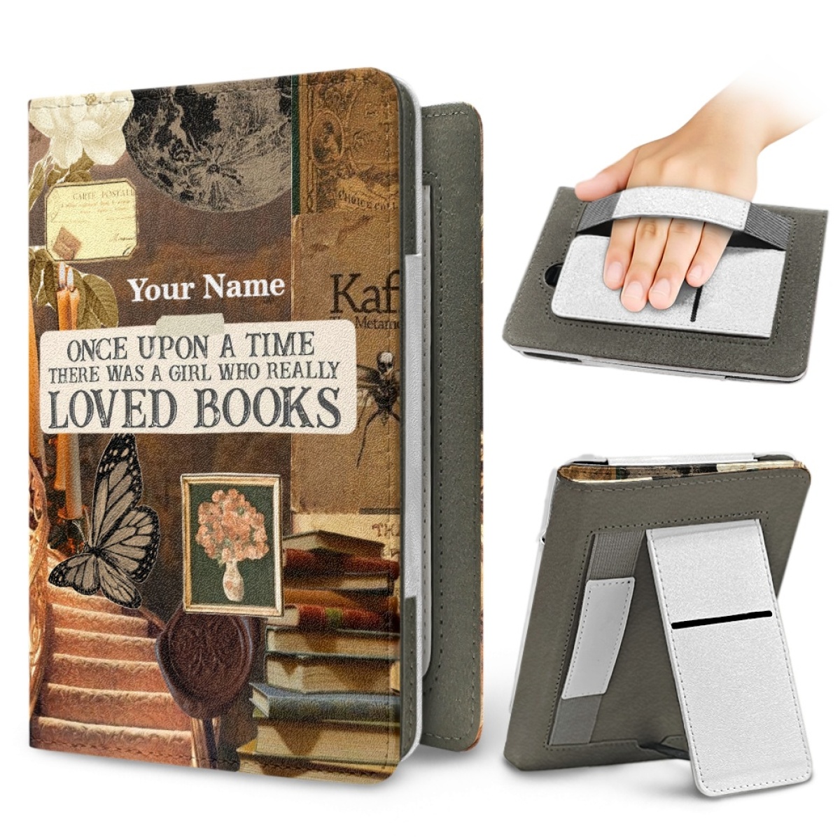TEMU Personalized Case For "/6.8" Paperwhite (12th/11th Generation - 2024/2021) And Colorsoft , Made Of Faux Leather With A Vintage Book Design. It