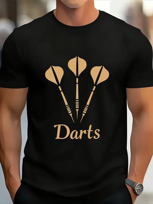 mens for dartboard enthusiast crew neck t shirt sporty and comfortable 100 polyester fiber for neck short sleeve summer shirt ideal for lovers