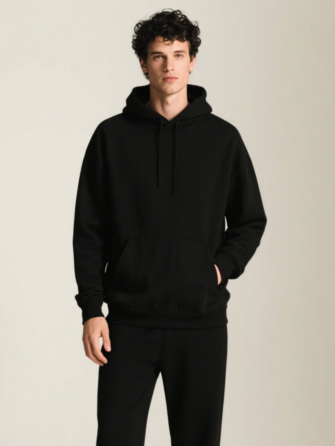 Men's Gothic Wing Print Hooded Sweatshirt