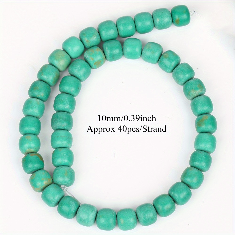 TEMU Cuentas de Piedra Natural - 10mm Grandes Esfericas Lisos Verdes con Color , Para Hacer Joyería DIY: Pulsera, Aretes, ¡Colgantes! – Duraderas,