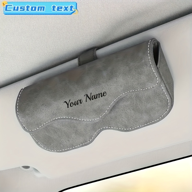 TEMU A Customizable Letter-name Pu Car Visor Glasses Storage Case, Suitable For Most Car Models And All Vehicles. Visor Accessory | Accessory |