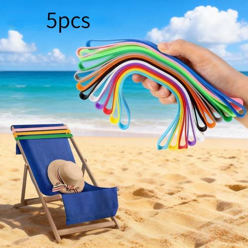 5 stk. strapazierfähige, reißfeste strandtuch-clips, bindestraps – wegflug- bruchsicher, hohe elastizität, für poolpartys, schränke, strände, kreuzfahrtpartys den außenbereich, materialhandhabungszubehör, strand- büro-grundausstattung