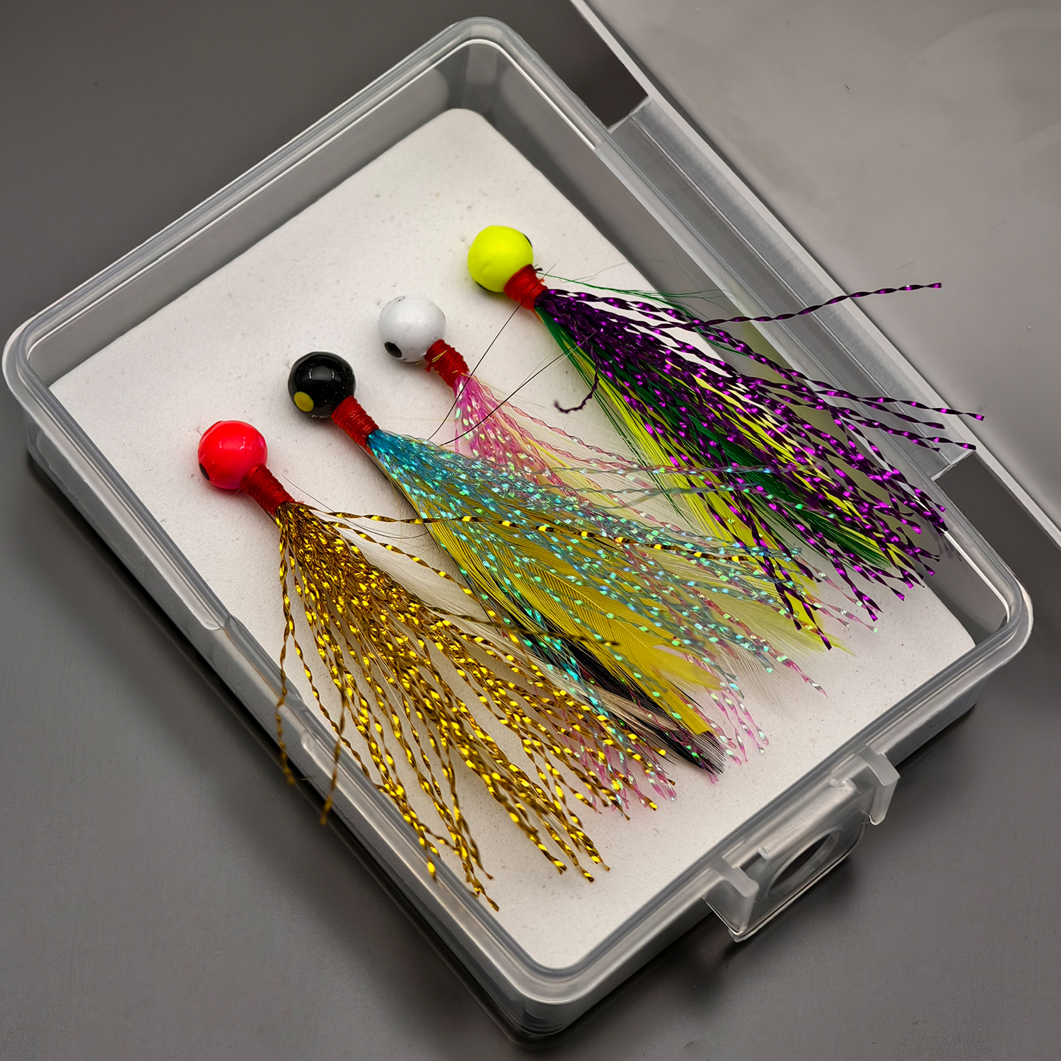 Image of Anfs 4pcs/box Jig Head Fishing Hook Set- Freshwater Saltwater Fishing Jig Hooks For Crappie Trout Panfish, Gift For Angler