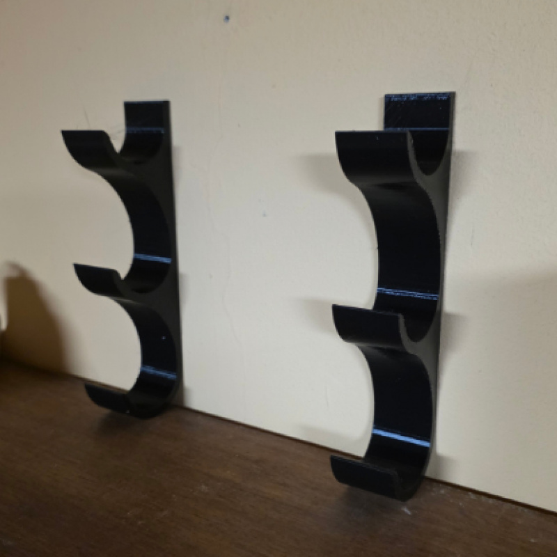 Image of Petg 3d Printed Black 2pcs Multi-roll Paper Wall-mounted Bracket, Which Fixed With Double-sided Adhesive Or Screws, Is Used For Storing Rolls Of Paper And Cling Film, Making The Tidy.