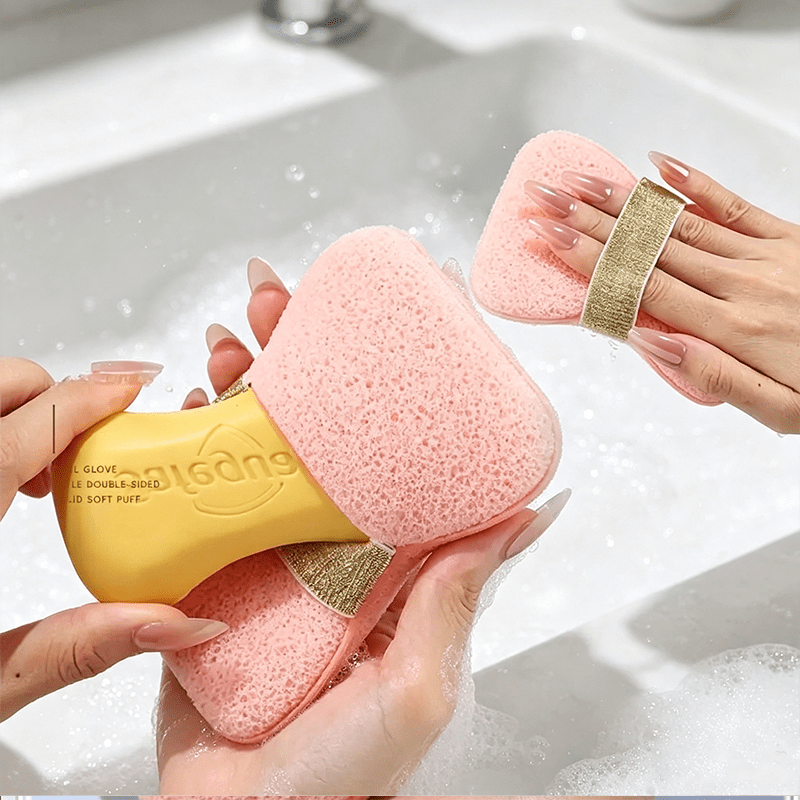 6pcs Household Bath Sponge Cleaning Tool Set with Exfoliating Sponges
