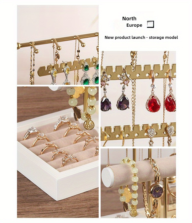 1pc of metal jewelry rack earring and ring storage box bracelet hanger exquisite jewelry rack necklace and jewelry display rack household dressing headband earring and hair accessory storage rack   Product details 0