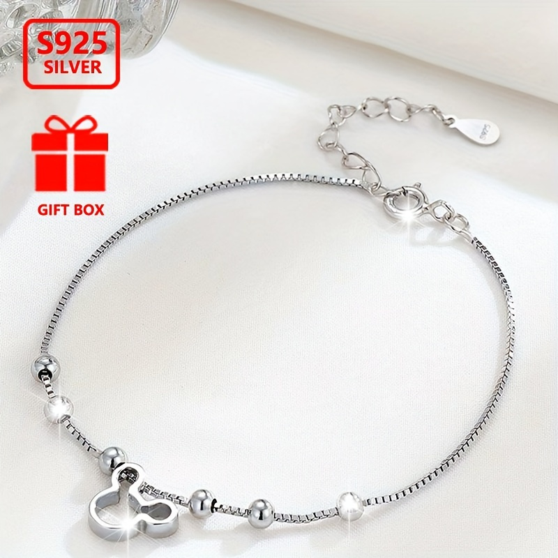 

925 Pure Silvery Mouse Bracelet For Women 1pc Women' Bracelet Suitable For Activities And Parties Total Weight About 1.66g