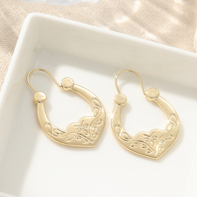 Hand-Carved Butterfly Knot Hoop Earrings for Women