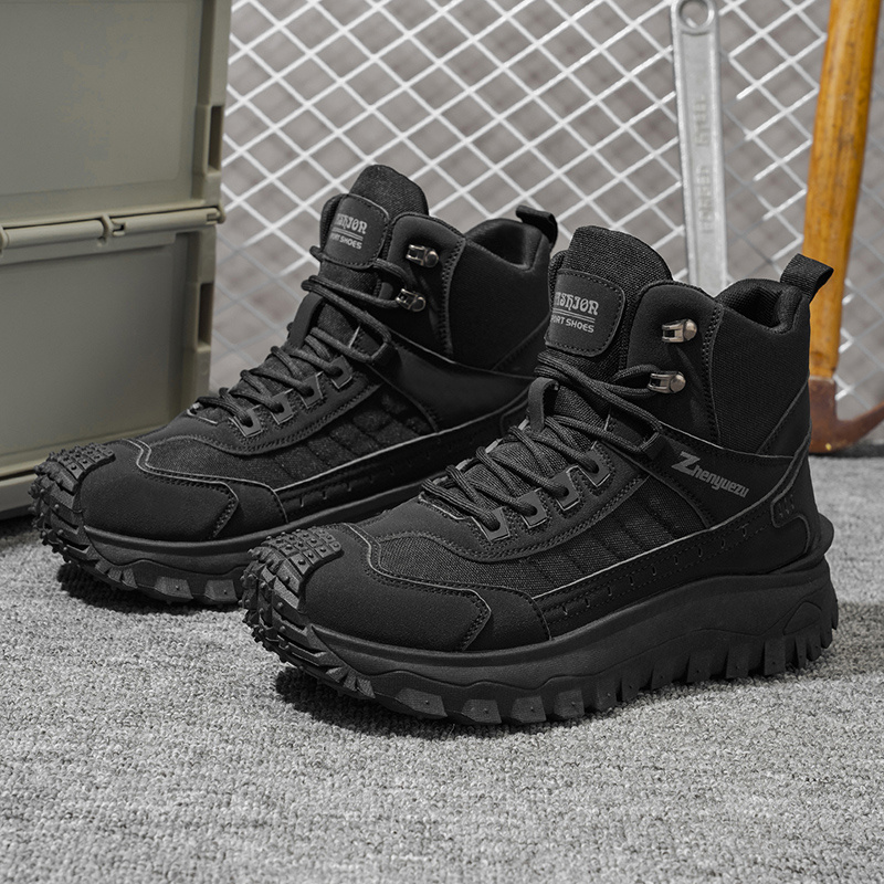 Autumn New High-Top Large-Size Hiking Boots, Comfortable Thick-Soled Lightweight Casual Walking Shoes, Suitable for All-Season Daily Outdoor Sports, Walking, Travel, Hiking, and Camping Gear