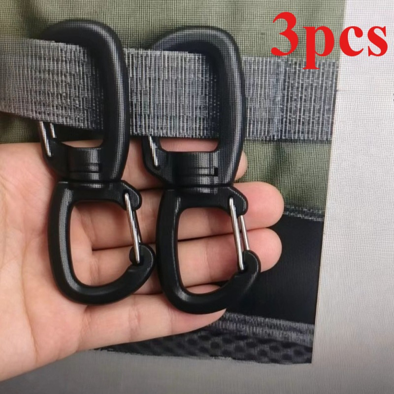 TEMU 3pcs 8 Shaped Clips, 360 Rotatable Double Hooks, Portable Keychains For Outdoor Camping Hiking