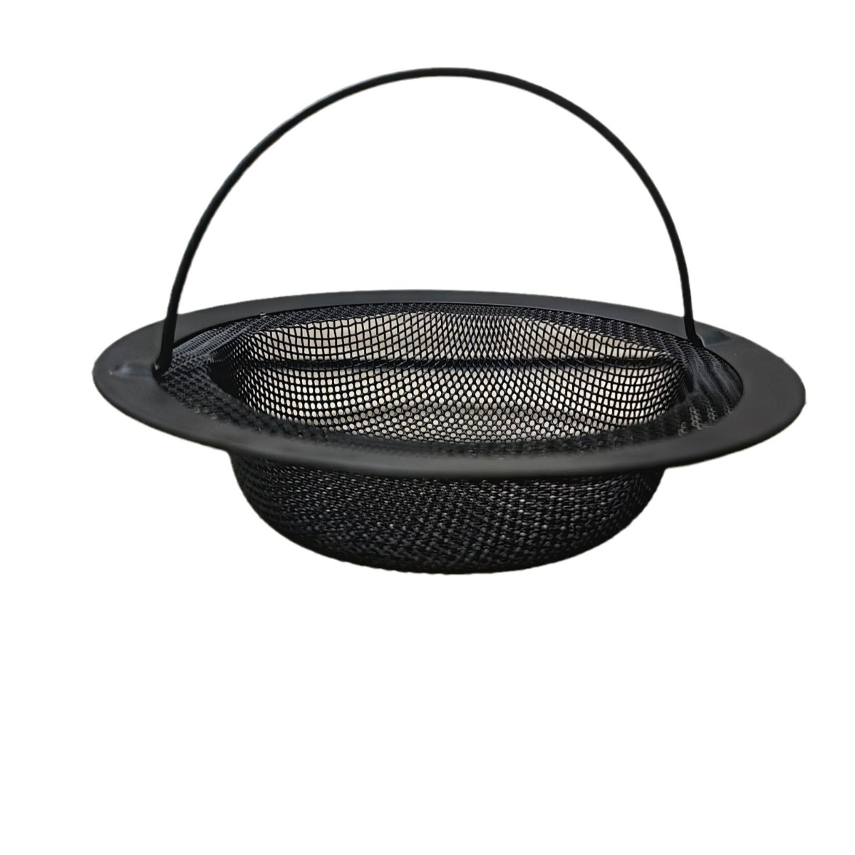 TEMU 1pc Household Black Fine-mesh Sink Drain Strainer, Hand-held Design For Easy Garbage Disposal, Anti-clog Sink Filter Basket, Reusable, Filter