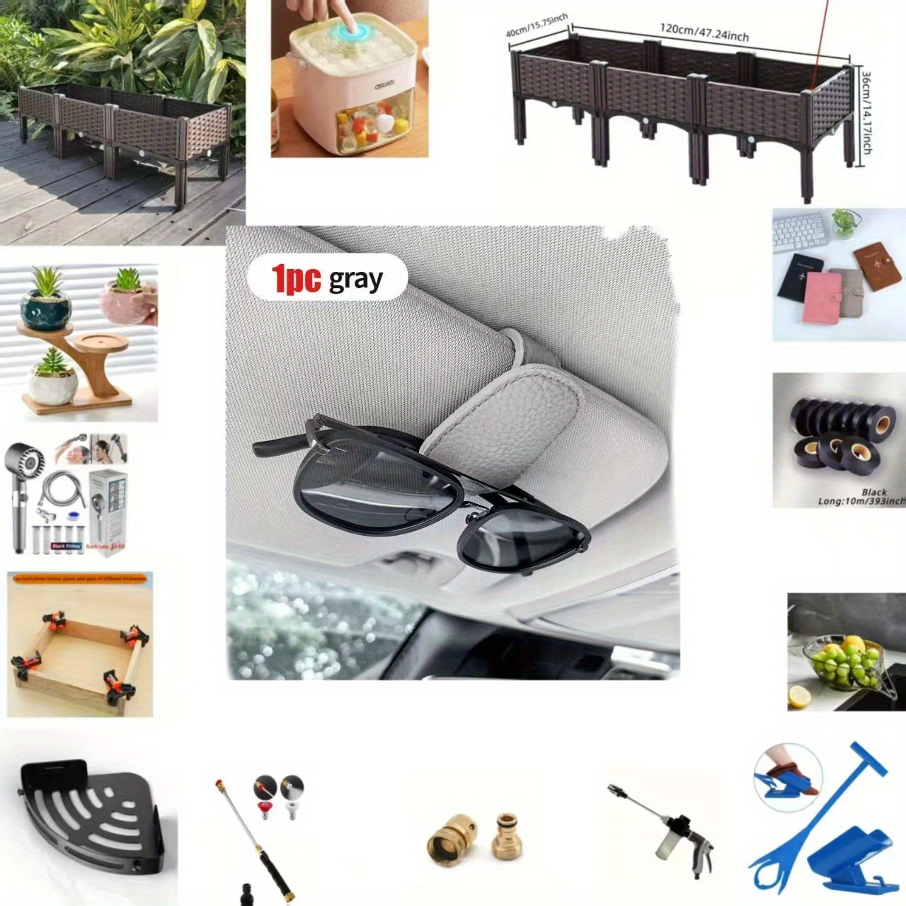 E-shop Auto-Armaturenbrett-Brillen- & Kartenhalter – multifunktionale PU-Leder-Sonnenblendenhalterung mit Aufbewahrung, geeignet für SUV, LKW,