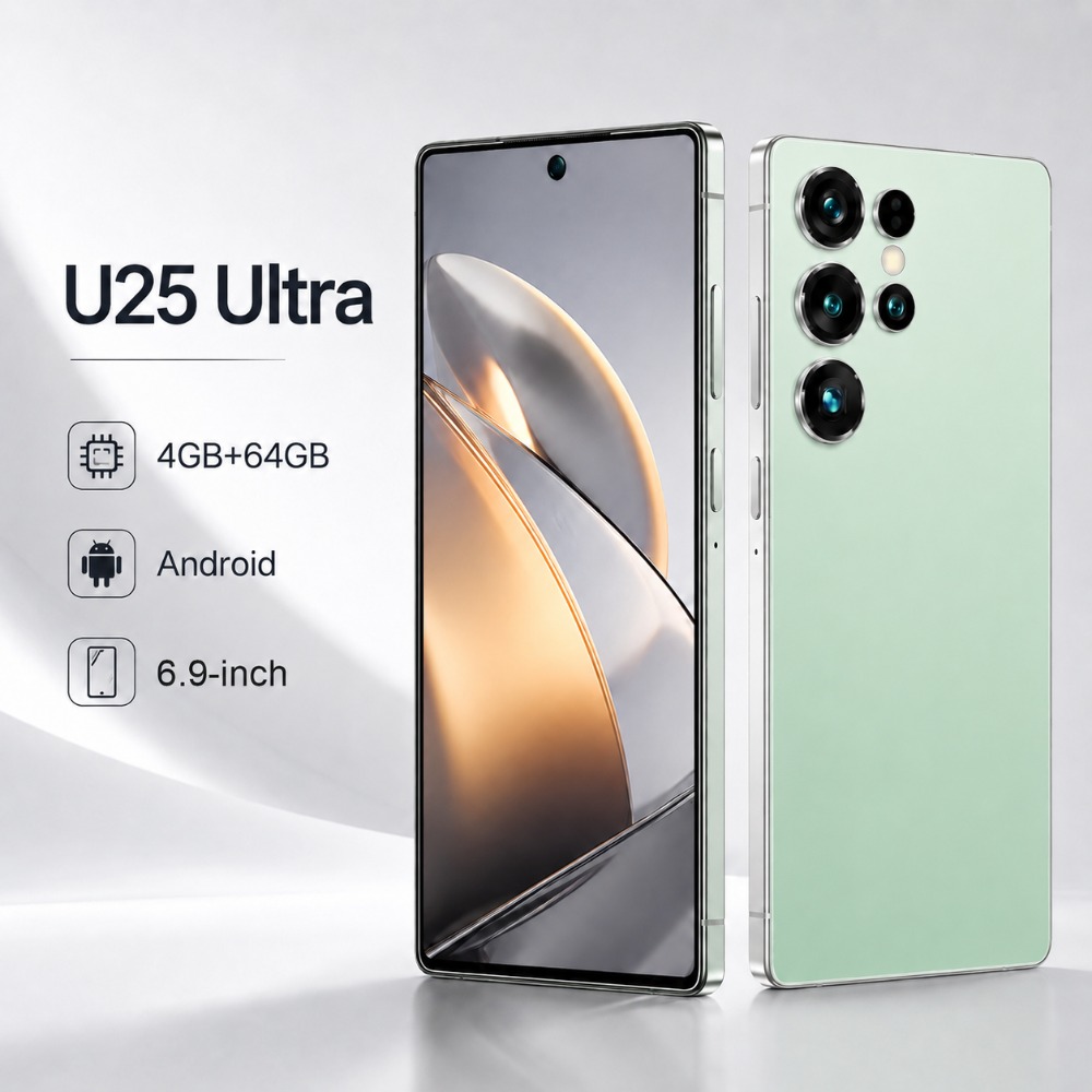 u25 ultra 6 9 inch   smartphone runs on     features hd display   with a stylus pen and supports   cards the package   headphones data cable phone case and complete set of additions Product details 4