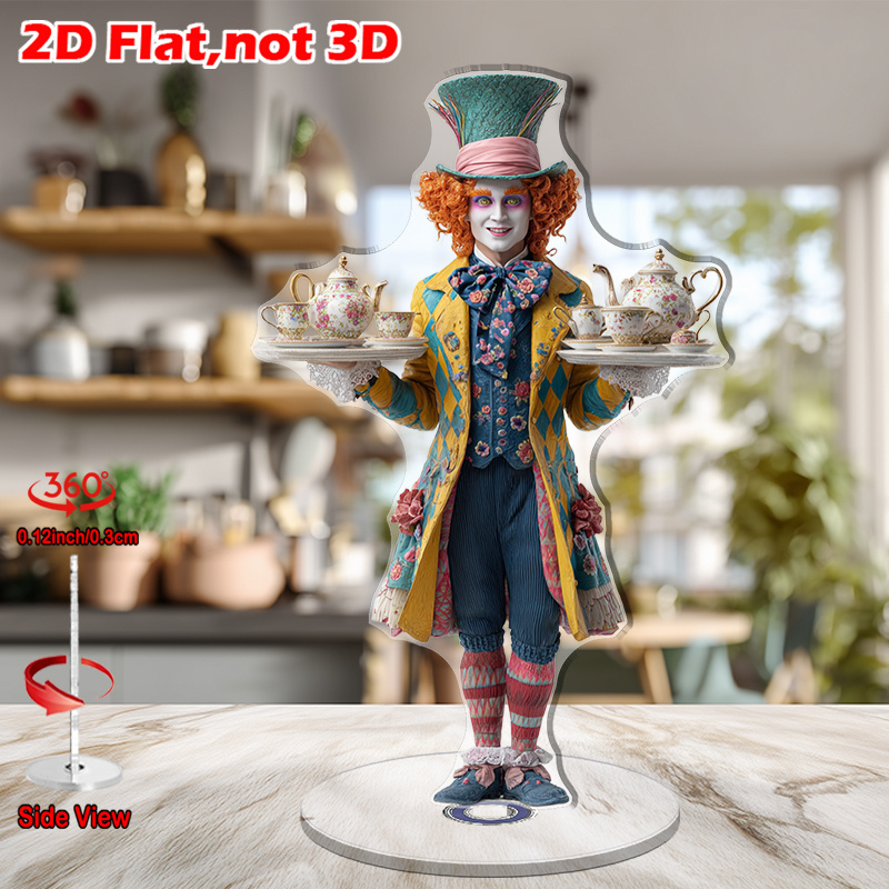 item picture 2d flat 1pc rotatable acrylic desktop decoration   sculpture with ornate teapots for office study living room collectible figurines