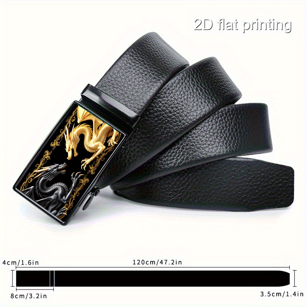 E-shop 1 Stück, 2D-Muster, mit einem kunstvollen Design wilden Drachenduells. Ein strapazierfähiger, hochwertiger, exquisiter Gürtel für Herren, ein