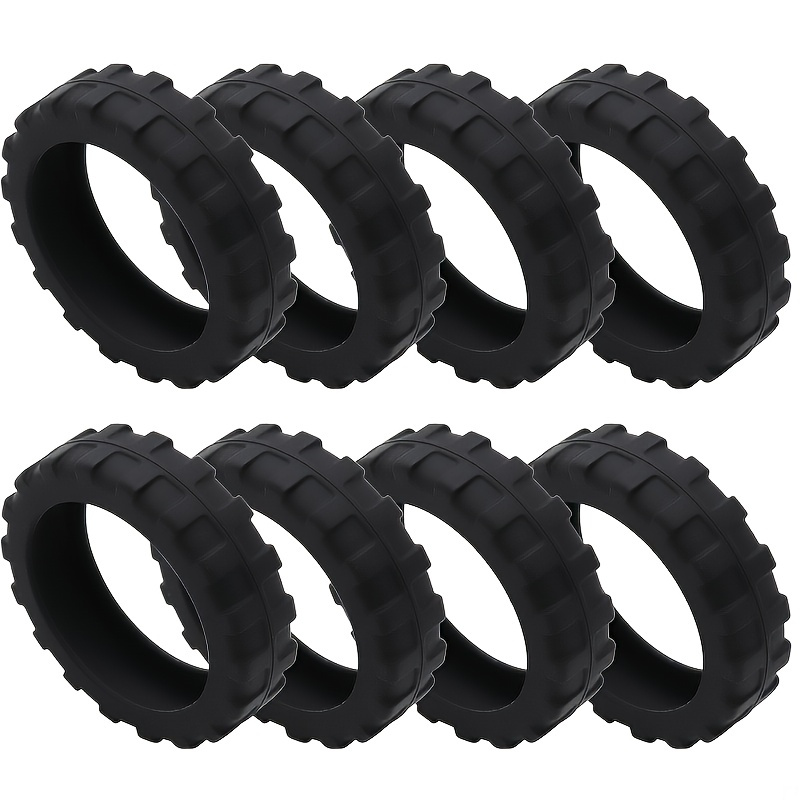 TEMU 8pcs Set Of Silicone Luggage Wheel Protective Covers, Noise Reduction And Scratch Protection Covers Suitable For Universal Wheels, Durable And