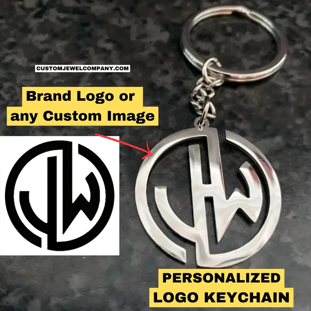 TEMU Custom Logo Keychains - Personalized Engraved Round Design, Durable Metal Key Rings, Suitable For Women And Men, Ideal For Business Events And