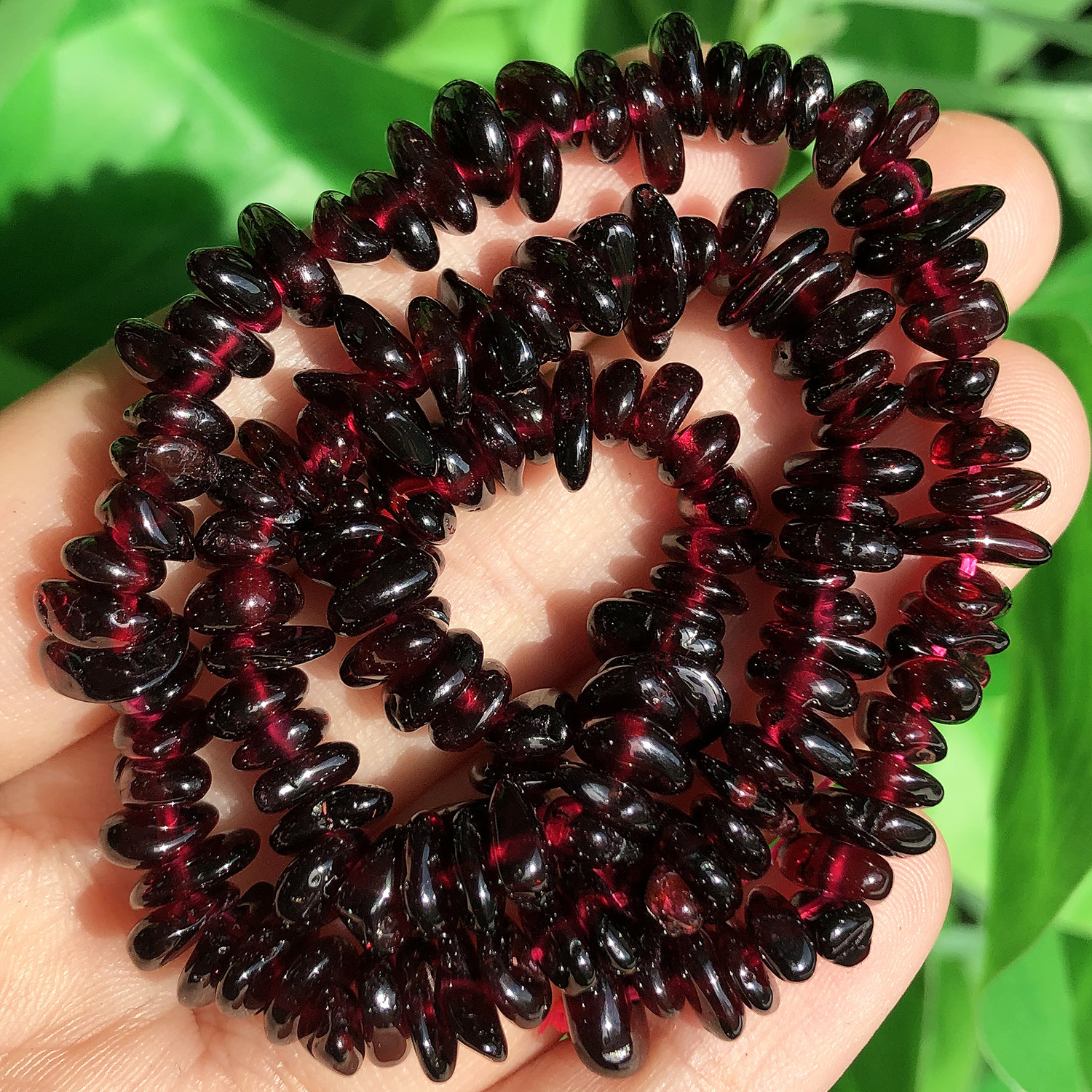 TEMU 3-5/5-8mm Natural Red Garnet Irregular Crushed Stone Beads Fashionable Loose Beads For Jewelry Making Bracelets, Necklaces, Earrings Crafts