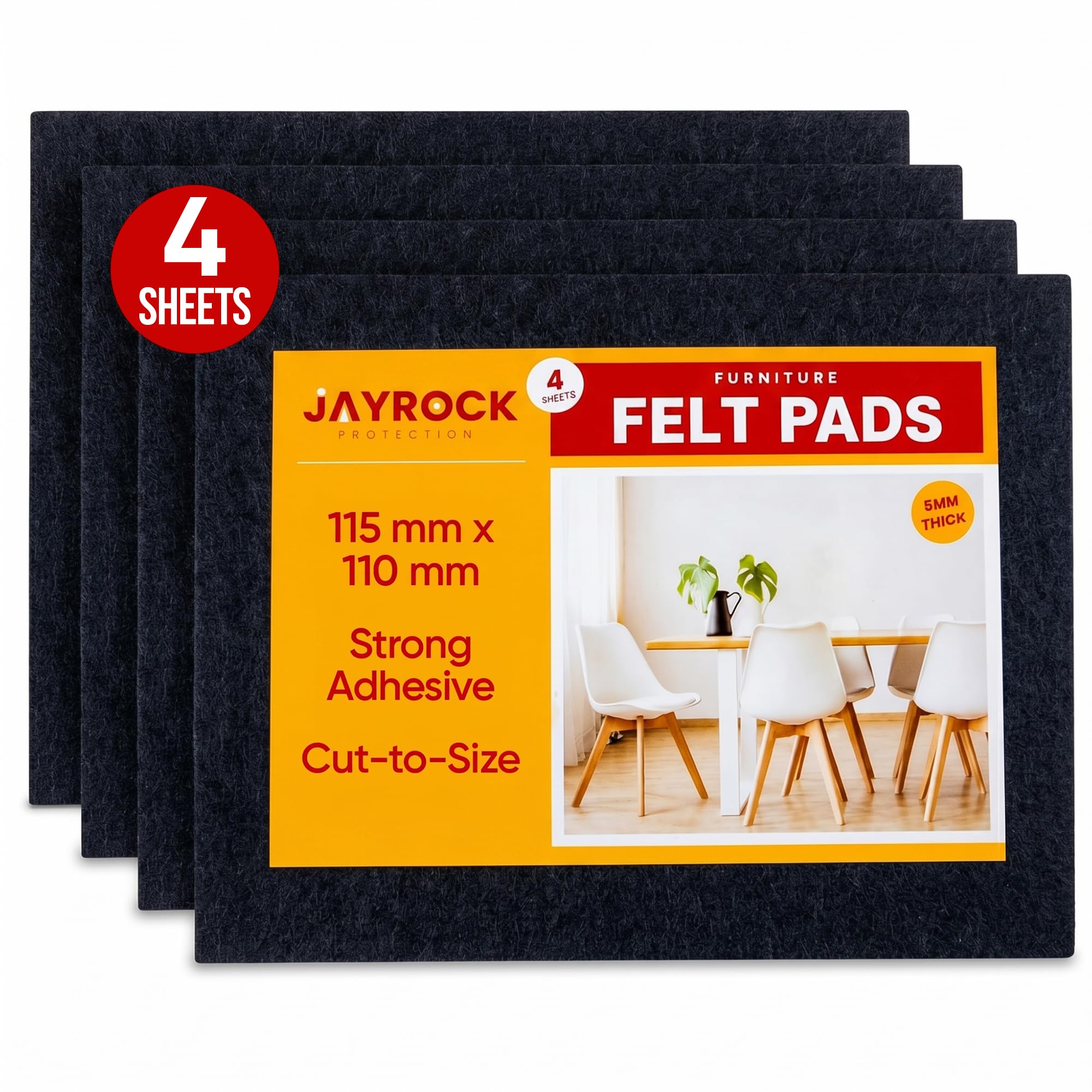 TEMU 4pcs Furniture Pads For Hardwood Floors – Self-adhesive Felt Pads Chair Leg Floor Protectors Pack Of 4 – Cut To Size Pad Sheets For Laminate
