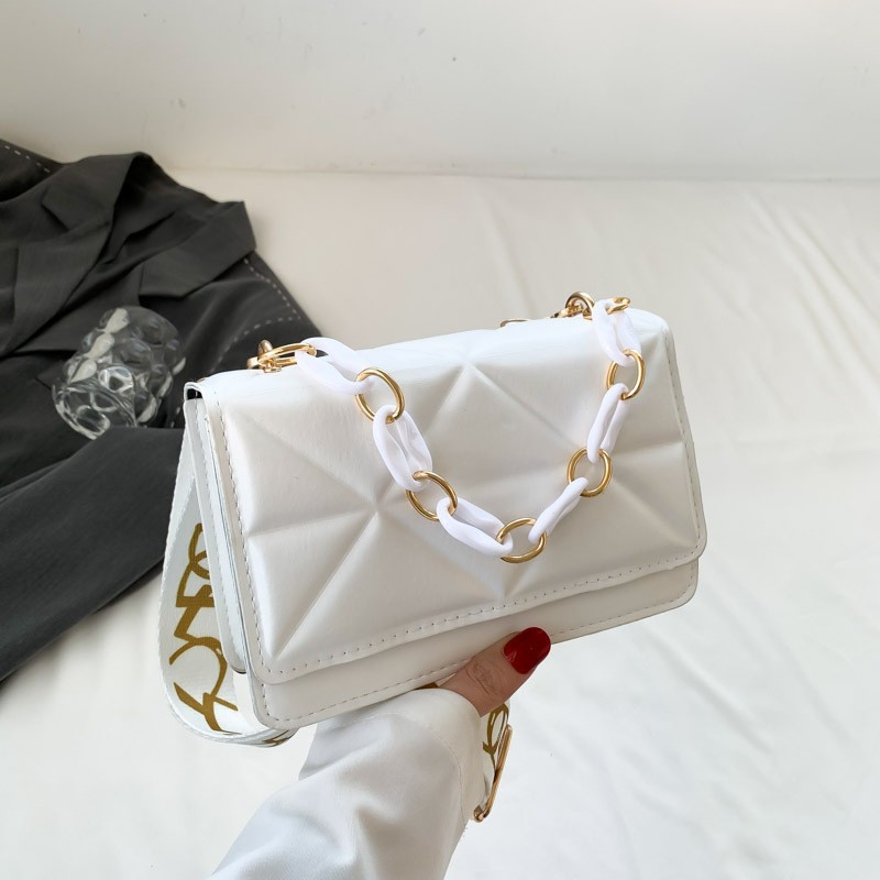 TEMU Bolso de con correa ancha y cadena gruesa y cierre de hebilla - Bolso de retro minimalista, correa adecuada para uso casual y diario, material