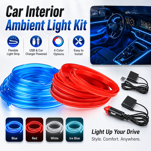 4 meter car interior ambient light led strip usb car plug plug powered cold light neon rope flexible diy decorative atmosphere lighting for dashboard and center console universal auto interior accessories