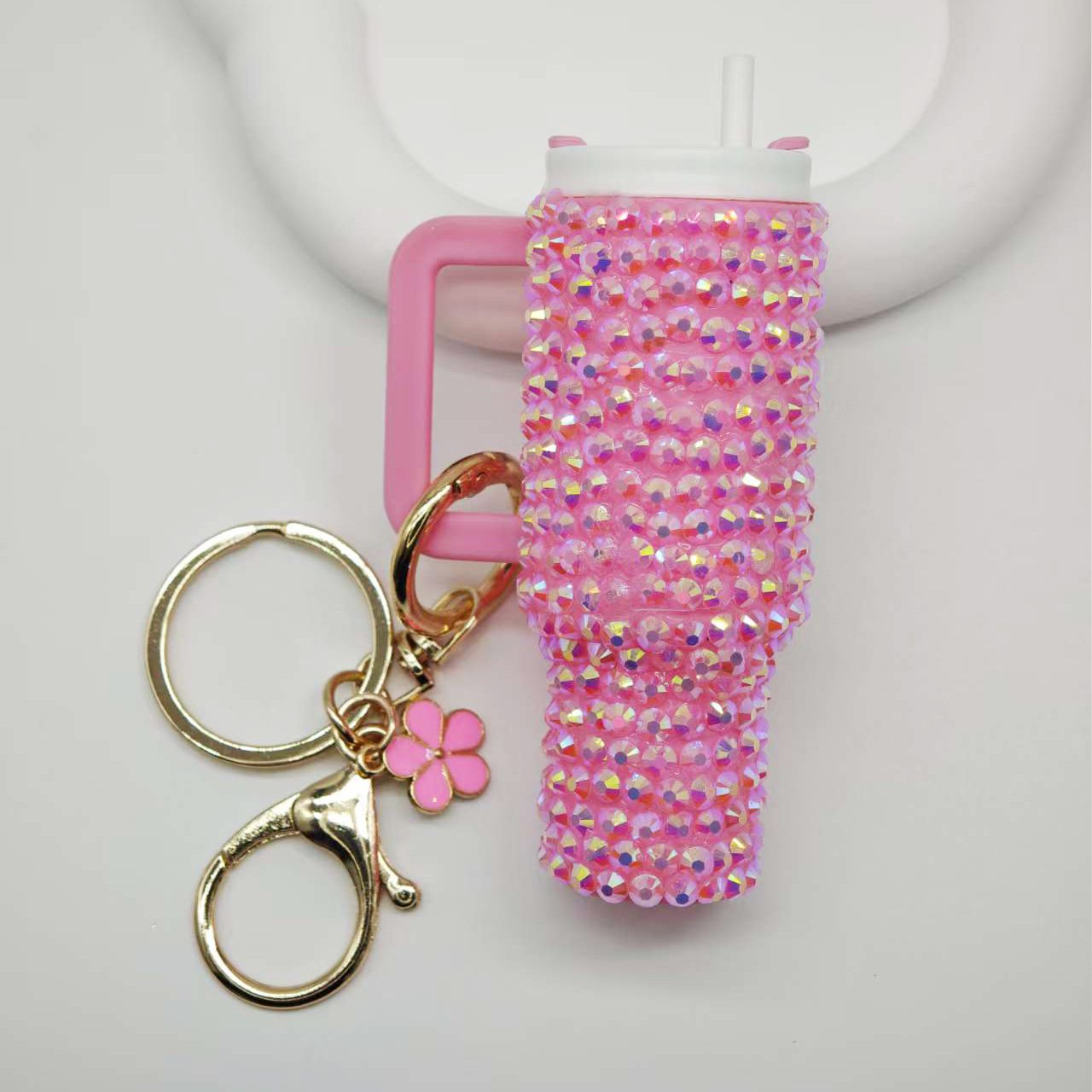 TEMU 1pc Mini Ice Keychain Suitable For - Lipstick-friendly Backpack Pendant, Round For &, Miniature Accessory For Keys Or Bags