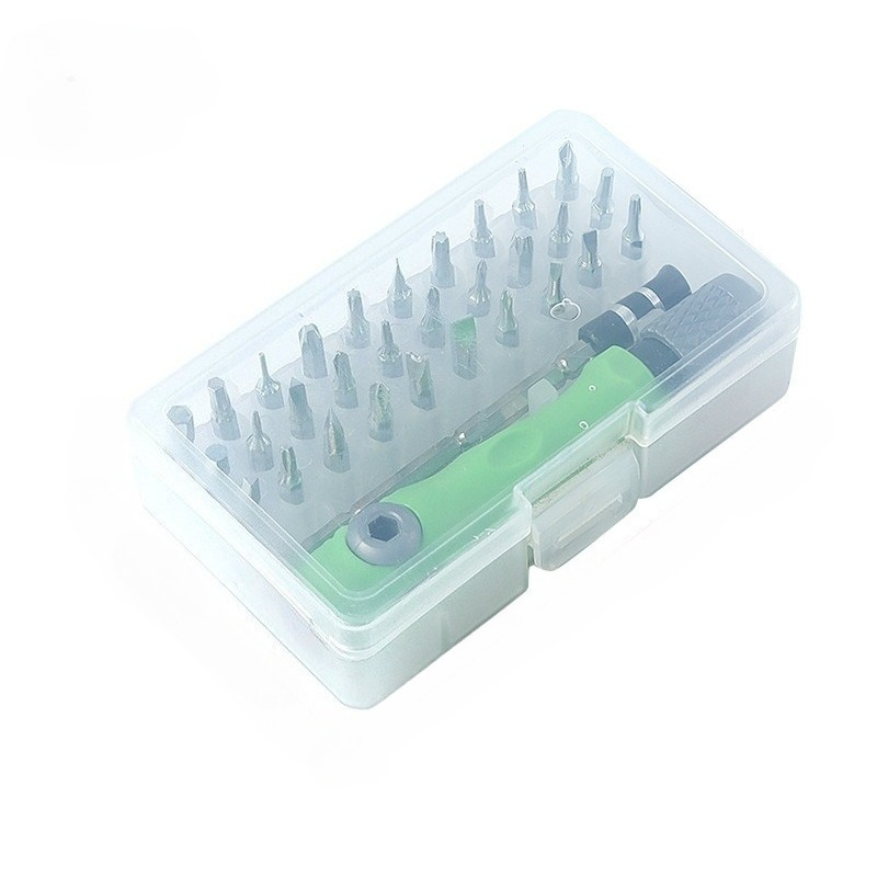 TEMU Kit de tournevis de 32-en-1, pratique à transporter - Mini tournevis magnétiques Phillips et à tête plate pour la réparation automobile, , les