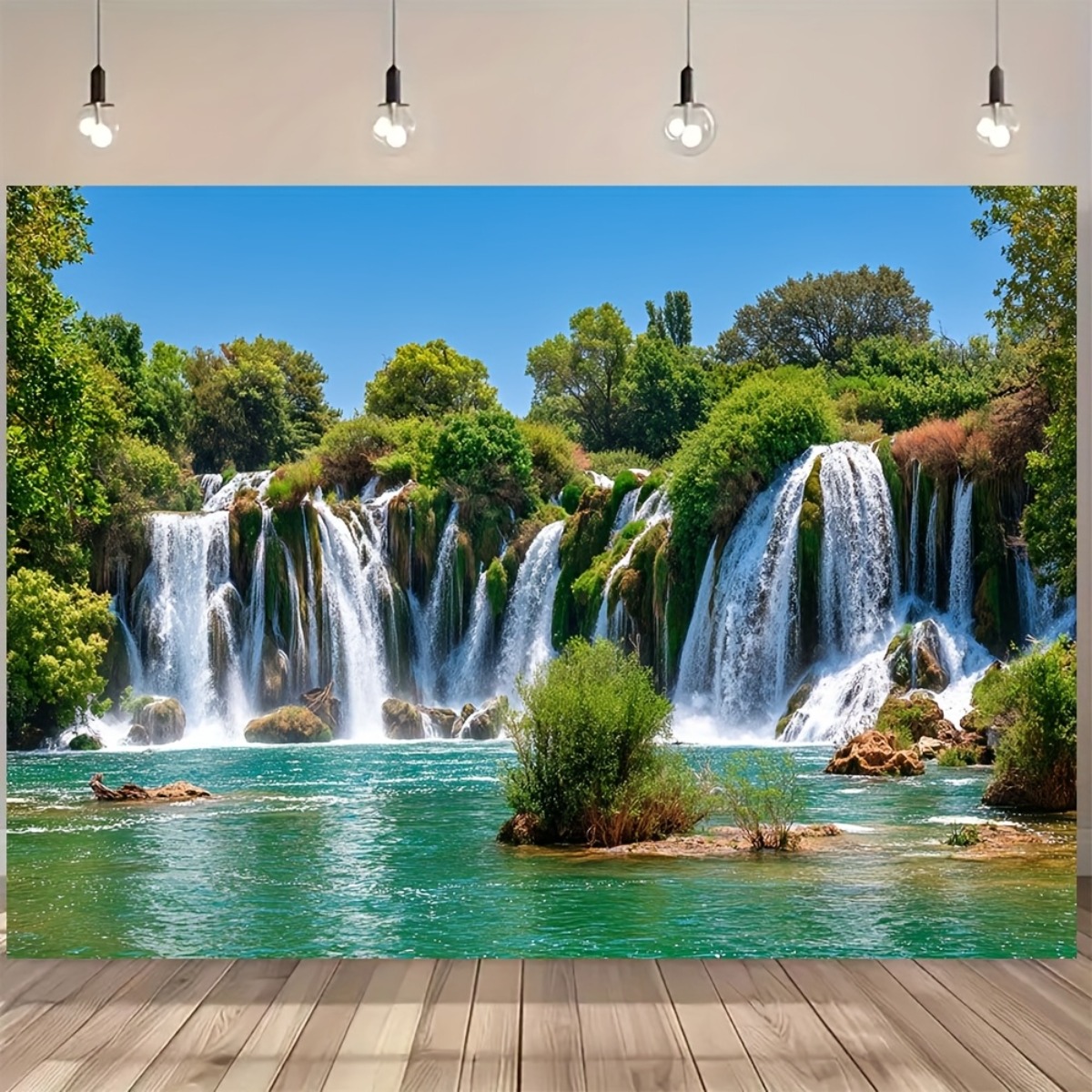 1pz   carta da   murales realistica con   turchese verde e blu - adesivo facile da applicare per esterni/effetti acqua con sfondo verde per pareti, feste, matrimoni, decorazioni - installazione  , scenografia    