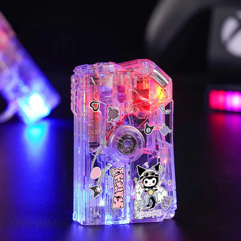 for for glow in the dark lighter transparent gyro spinner with spinning decompression windproof flame cute characters for candle gift compatible with butane not included collectible anime lighter bbq accessory design durable construction kawaii lovers Product details 0