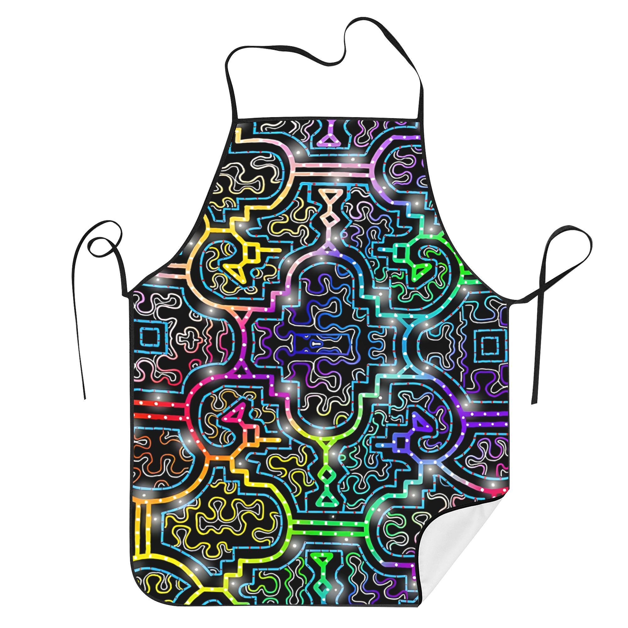 

Vintage Psychadelic Pattern Apron For Women, 100% Polyester Knitted Fabric, Woven Pinafore With Slight Stretch, 190 Gsm, Patterned Cleaning Apron Gift