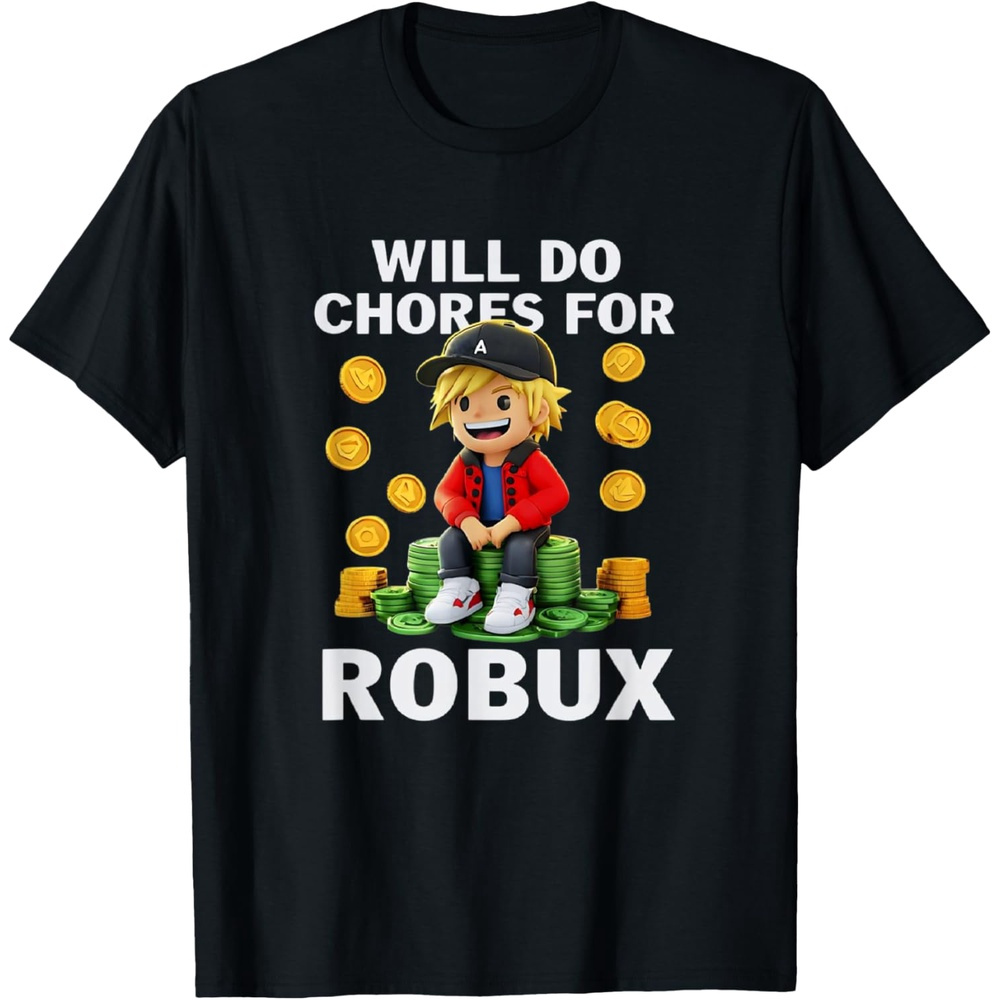 

Boys' " Chores For " - Fun , Breathable Cotton, Casual Crew Neck Short Sleeve Tee, Moisture Wicking, Comfortable Streetwear For All , Gaming |trendy Fashion|moisturewicking Fabric, Gamer Boy Gifts