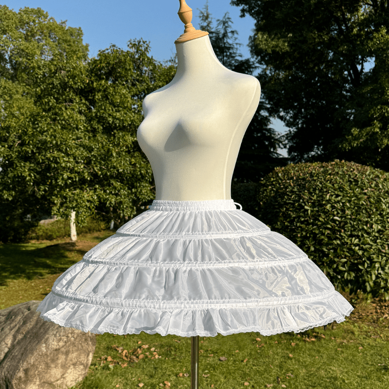 3 Hoop Underskirt Wedding Dress With A Large Flared Support, Featuring 3 Layers Without Tulle
