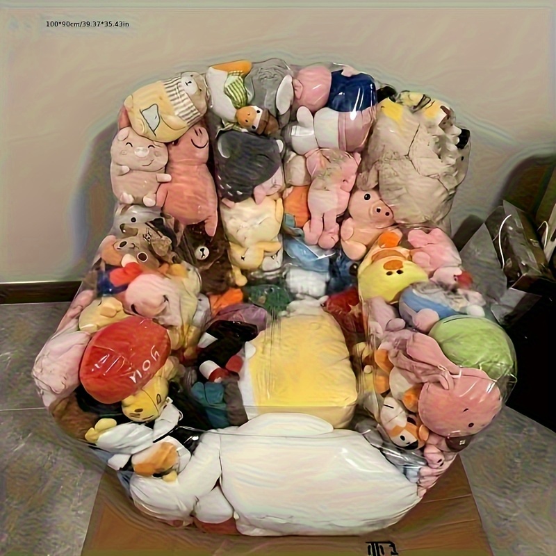 Extra Large Transparent Sofa - Holds 200 Dolls, Heavy-Duty PVC Folding Storage Chair with Space-Saving Modular Design for Doll Photography, Collectors, Home/Office/Camping/Beach Use - Easy-to-Clean Lightweight Furniture, Collector's Edition Durable Plastic Outdoor Seat, Sturdy Structure, Versatile Home Organizer
