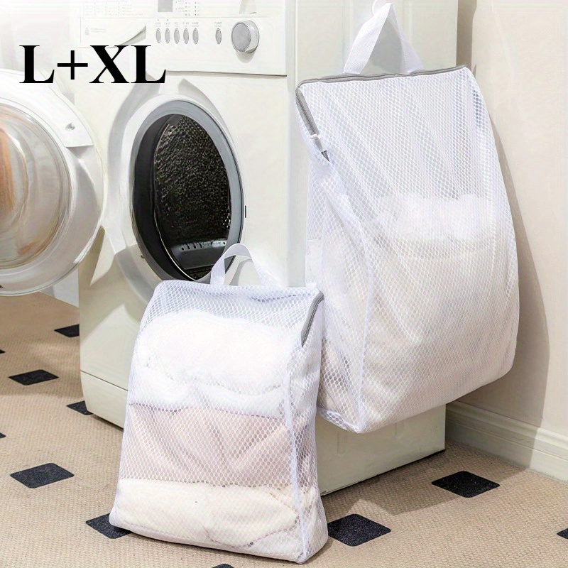 TEMU 2 pièces Sac à linge en alvéolée extra-large avec fermeture éclair - Montage mural pour lingerie délicate, draps, housses de couette et
