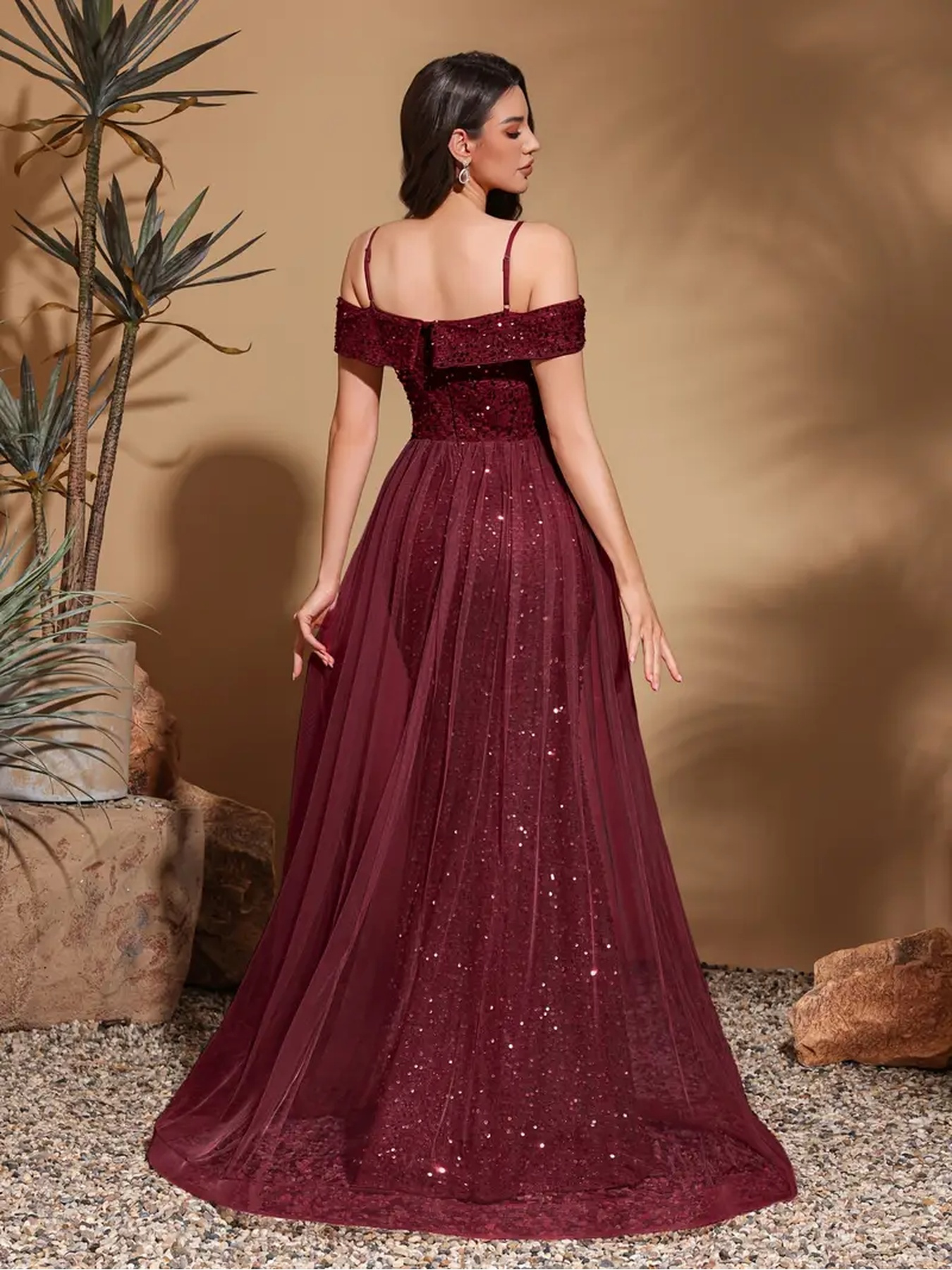 a red sequined mermaid dress an shoulder strap design an - Temu Qatar