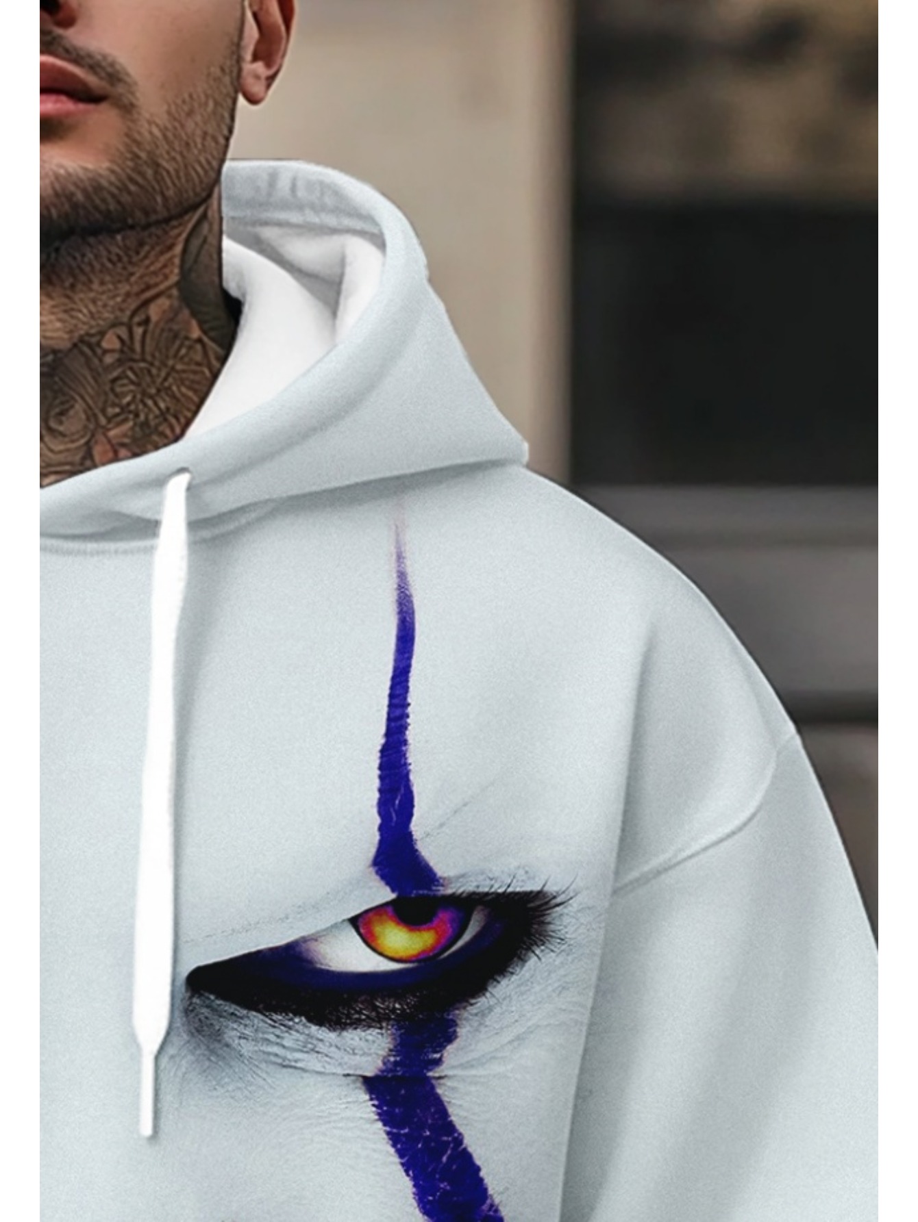WB Joker grafische herenhoodie - Quinn Face Paint Design