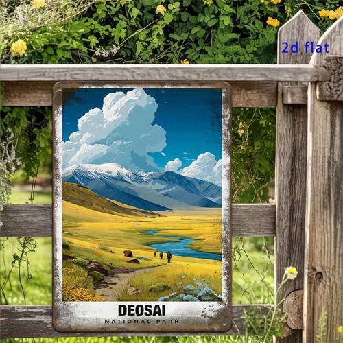 2d flat 1pc 2d flat national park pakistan travel vintage metal tin sign iron painting for living room restaurant bar shop party supplies holiday decorations inch