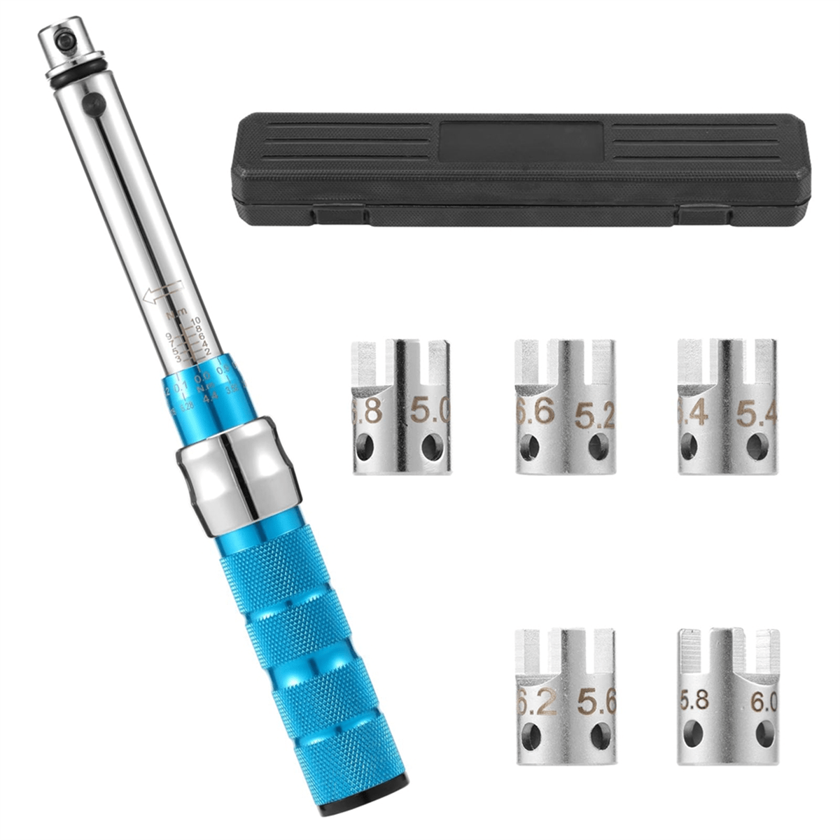 Imjjcty Spoke Torque Wrench, 2 Nm Motorcycle Set, Steel Spoke Spanner With Storage Box, 5.0-6.8mm