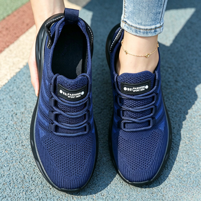TEMU Dzag Women's Lightweight Cushioned Sneakers With Md Sole Technology & Soft Sole - Low-top Lace-up Round Toe Athletic Suitable For Commuting,